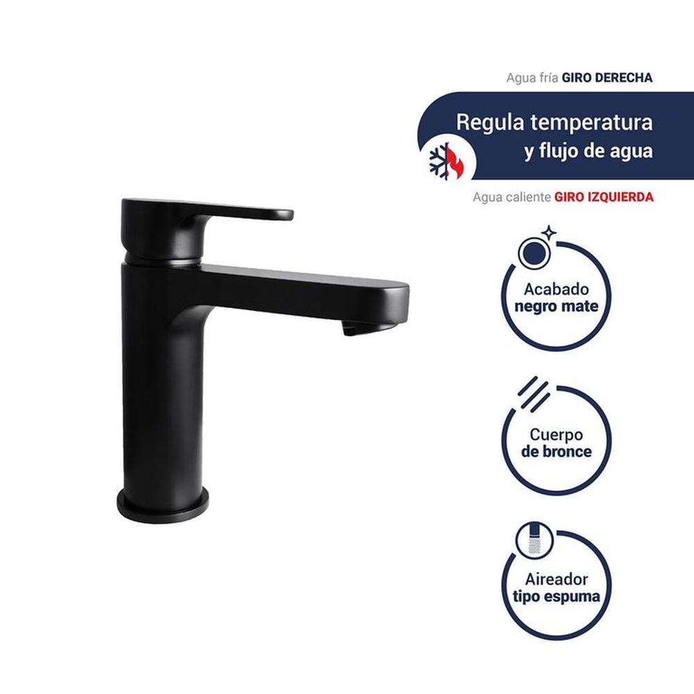 Monocomando de lavatorio baja maui black Monocomando de lavatorio baja maui black