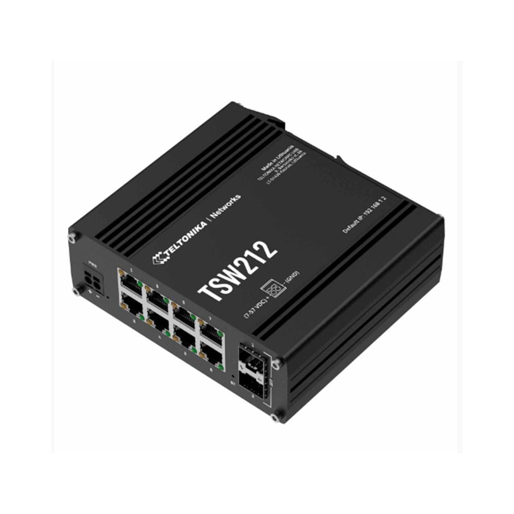SWITCH TELTONIKA TSW212 8 PUERTOS RJ45 10/100/1000 MBPS 20 GBPS MONTAJE EN PARED P/N: TSW212 SWITCH TELTONIKA TSW212 8 PUERTOS RJ45 10/100/1000 MBPS 20 GBPS MONTAJE EN PARED P/N: TSW212