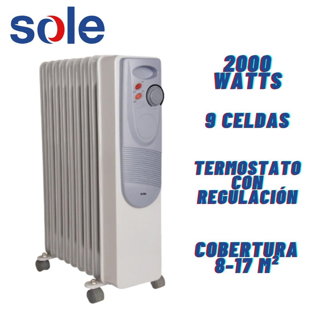 Estufa de Aceite Sole Eléctrica 9 celdas SOLE2000 Área 17 mt2