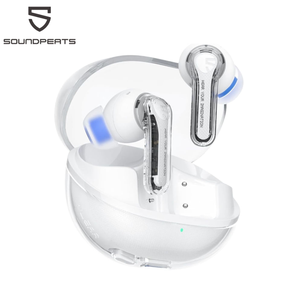 Audífonoss SoundPEATS Clear Microfono dual con ENC Modo Juego IPX4 Blanco