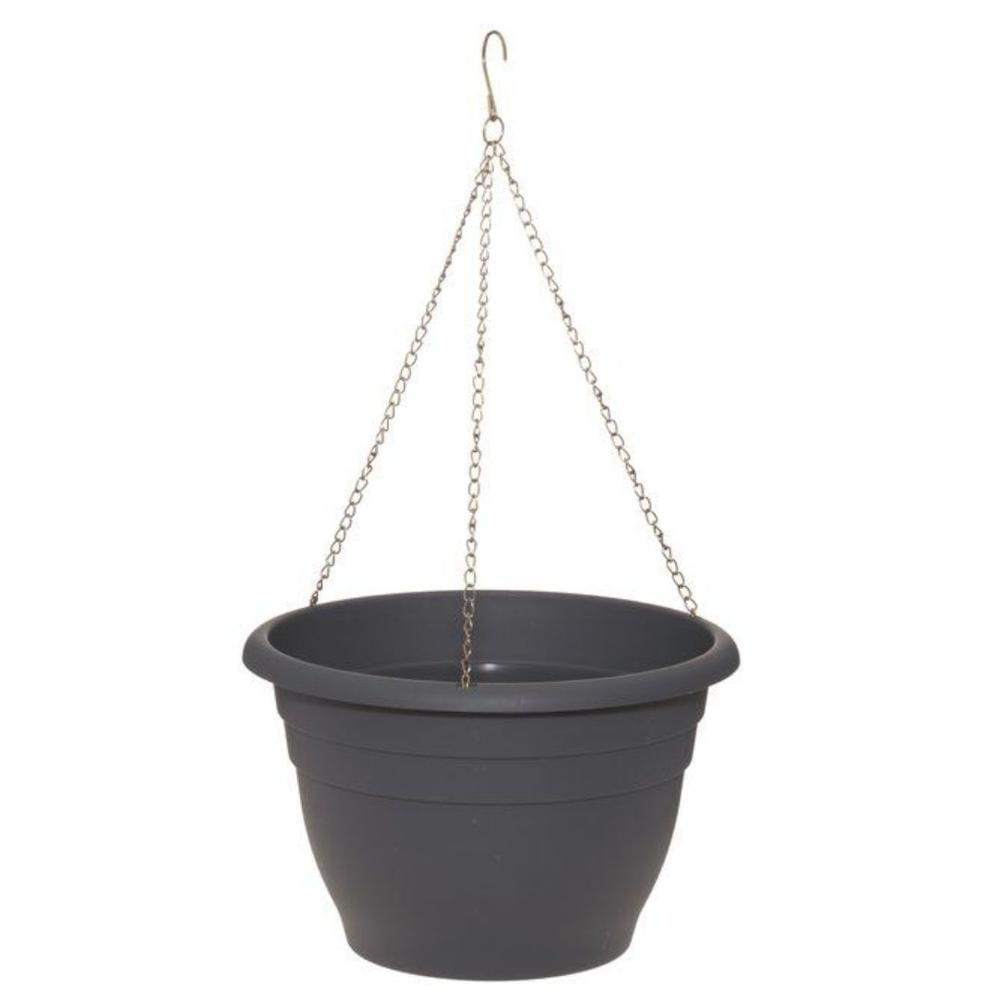 Macetero colgante circular elegante aesthetic Gris Azulado Mediano