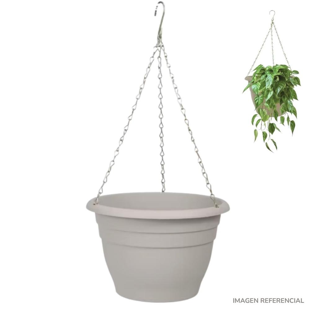 Macetero colgante maceta circular elegante aesthetic Gris Claro Mediano
