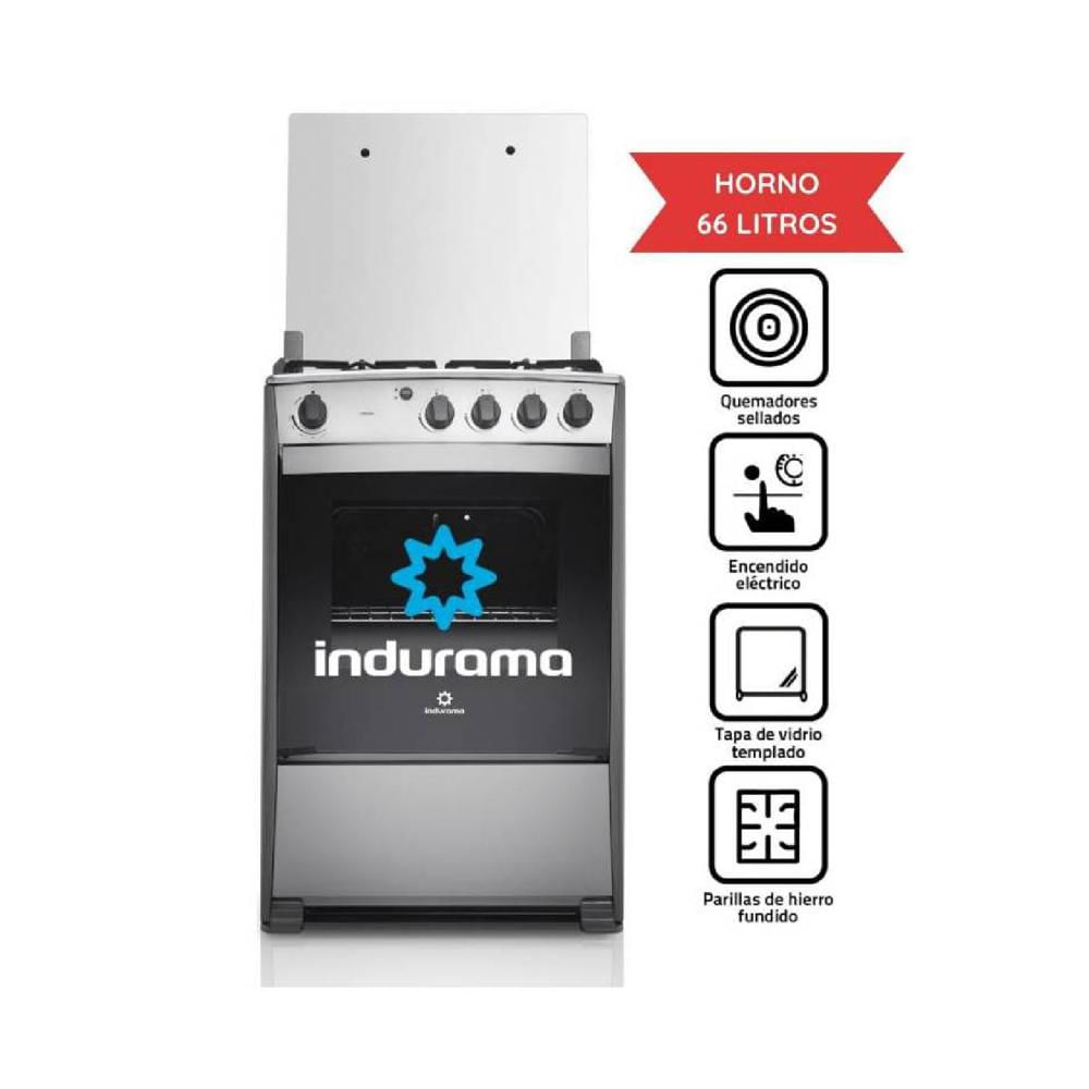 Cocina a Gas de 4 Hornillas con Horno Indurama Coruña QZ