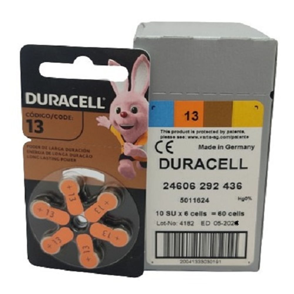 Caja de 60 Pilas Duracell 13 para Audifonos Medicados