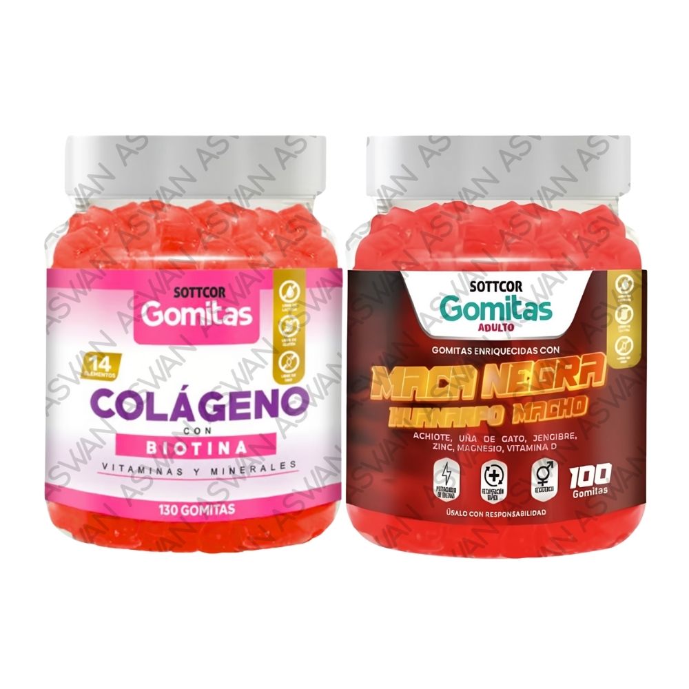 Pack Adulto Colageno & Maca Negra 130 Gomitas - Sottcor
