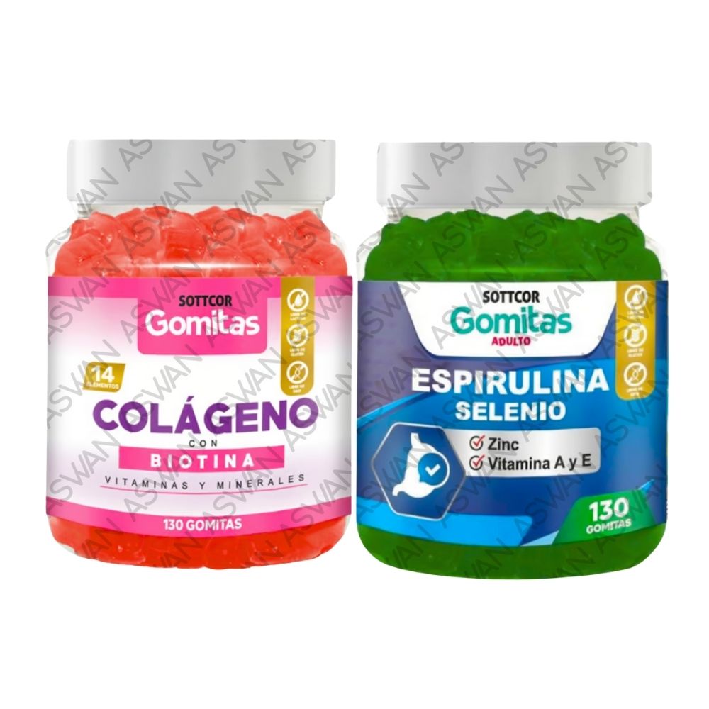 Pack Adulto Colageno & Espirulina 130 Gomitas - Sottcor