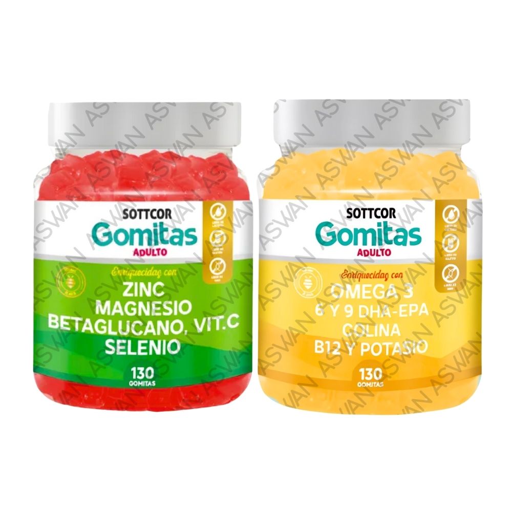 Pack Adulto Zinc & Omega 3 130 Gomitas - Sottcor