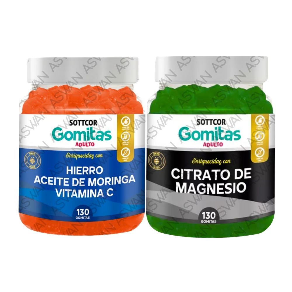 Pack Adulto Hierro & Citrato De Magnesio 130 Gomitas - Sottcor