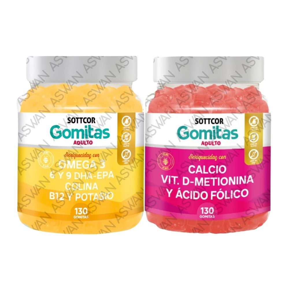 Pack Adulto Omega 3 & Calcio 130 Gomitas - Sottcor
