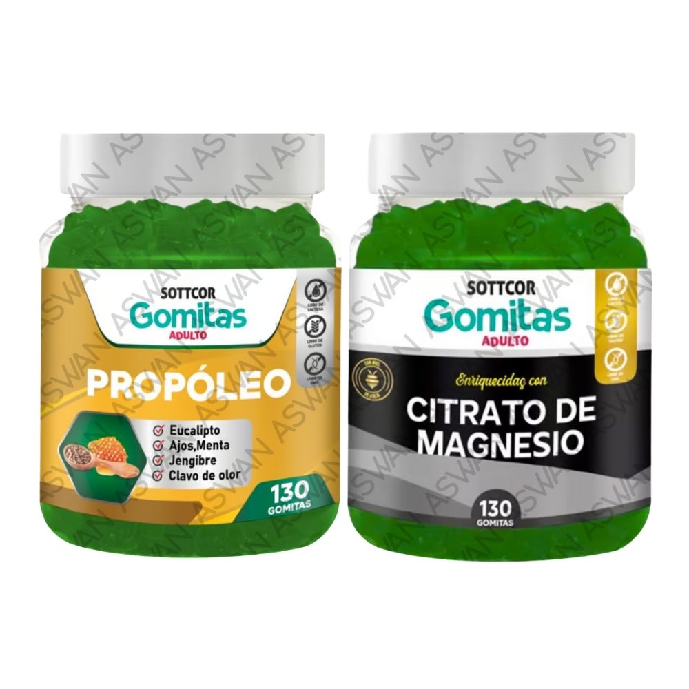 Pack Adulto Propoleo & Citrato De Magnesio 130 Gomitas - Sottcor
