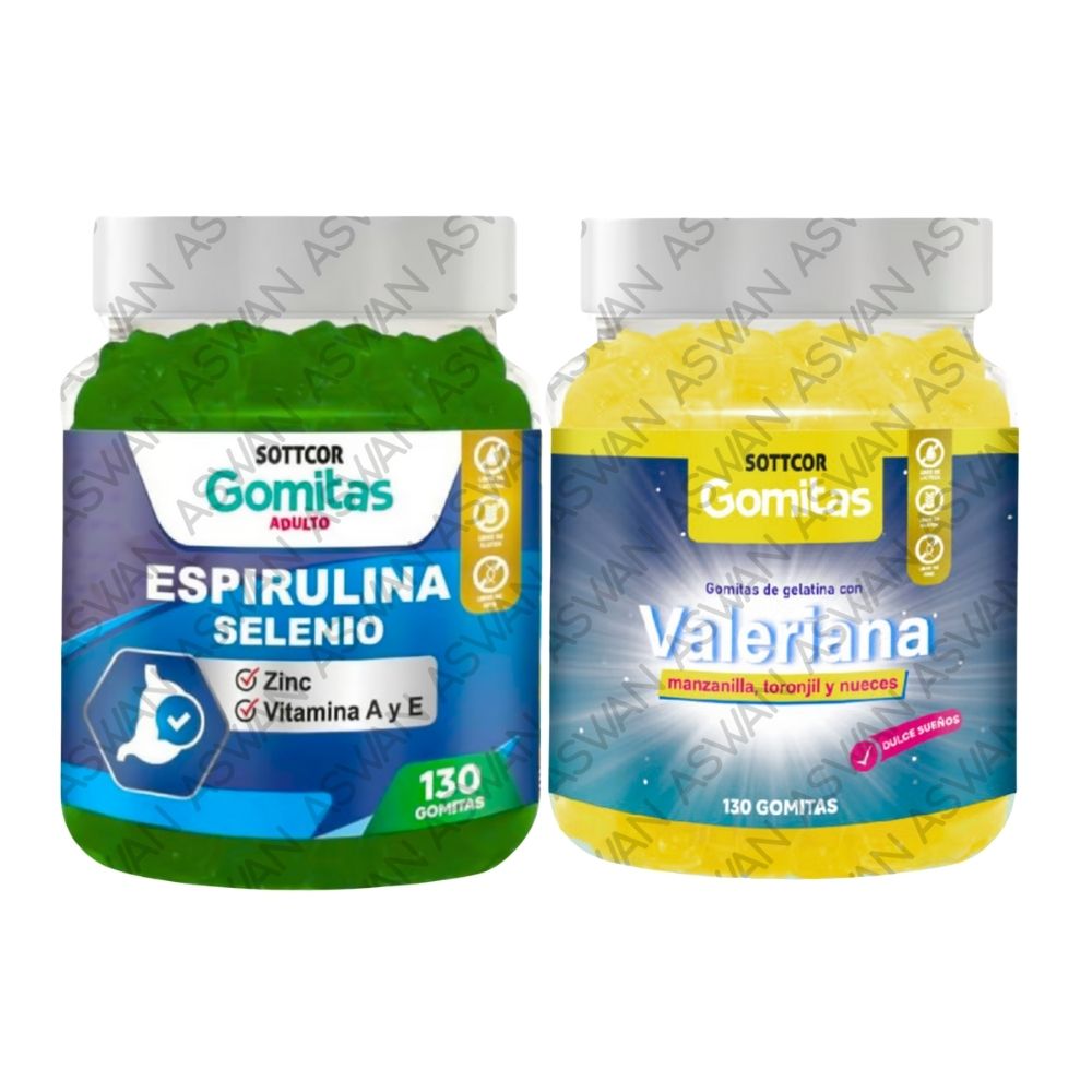 Pack Adulto Espirulina & Valeriana 130 Gomitas - Sottcor