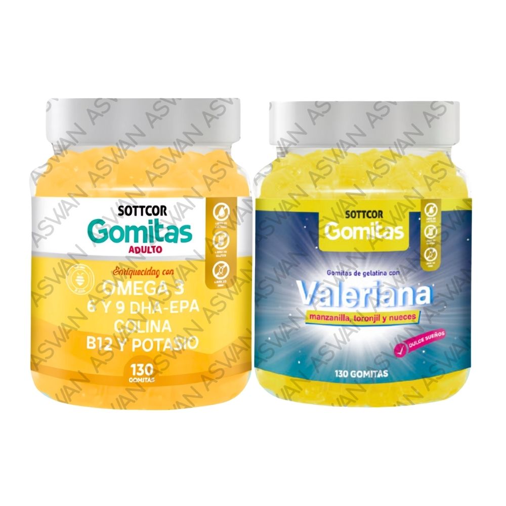 Pack Adulto Omega 3 & Valeriana 130 Gomitas - Sottcor
