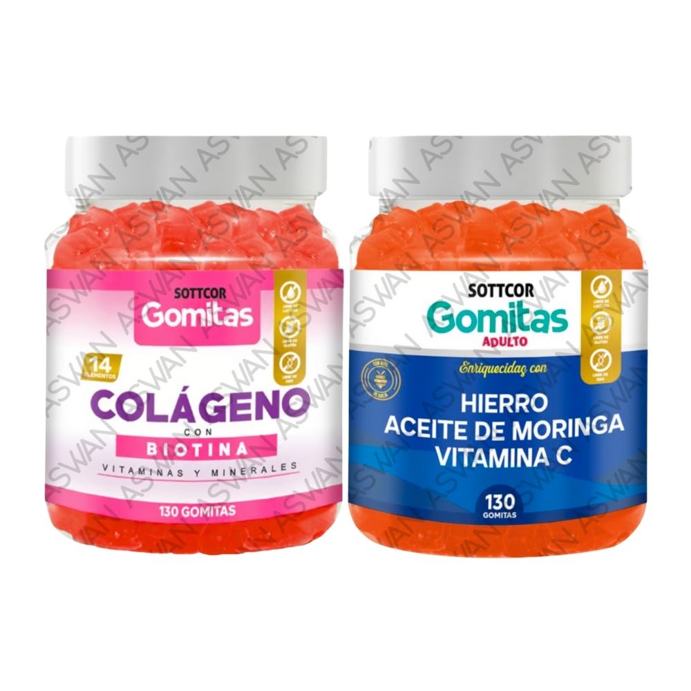 Pack Adulto Colageno & Hierro 130 Gomitas - Sottcor