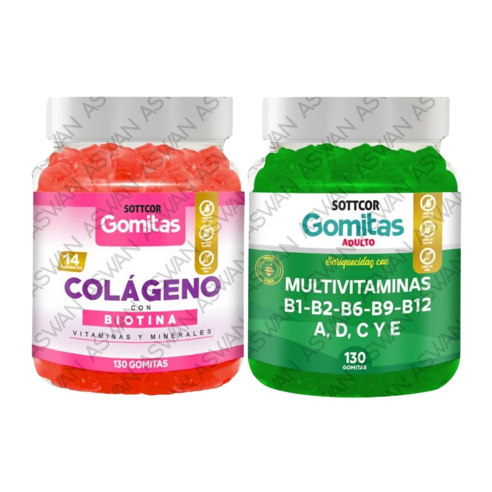 Pack Adulto Colageno & Multivitaminas 130 Gomitas - Sottcor