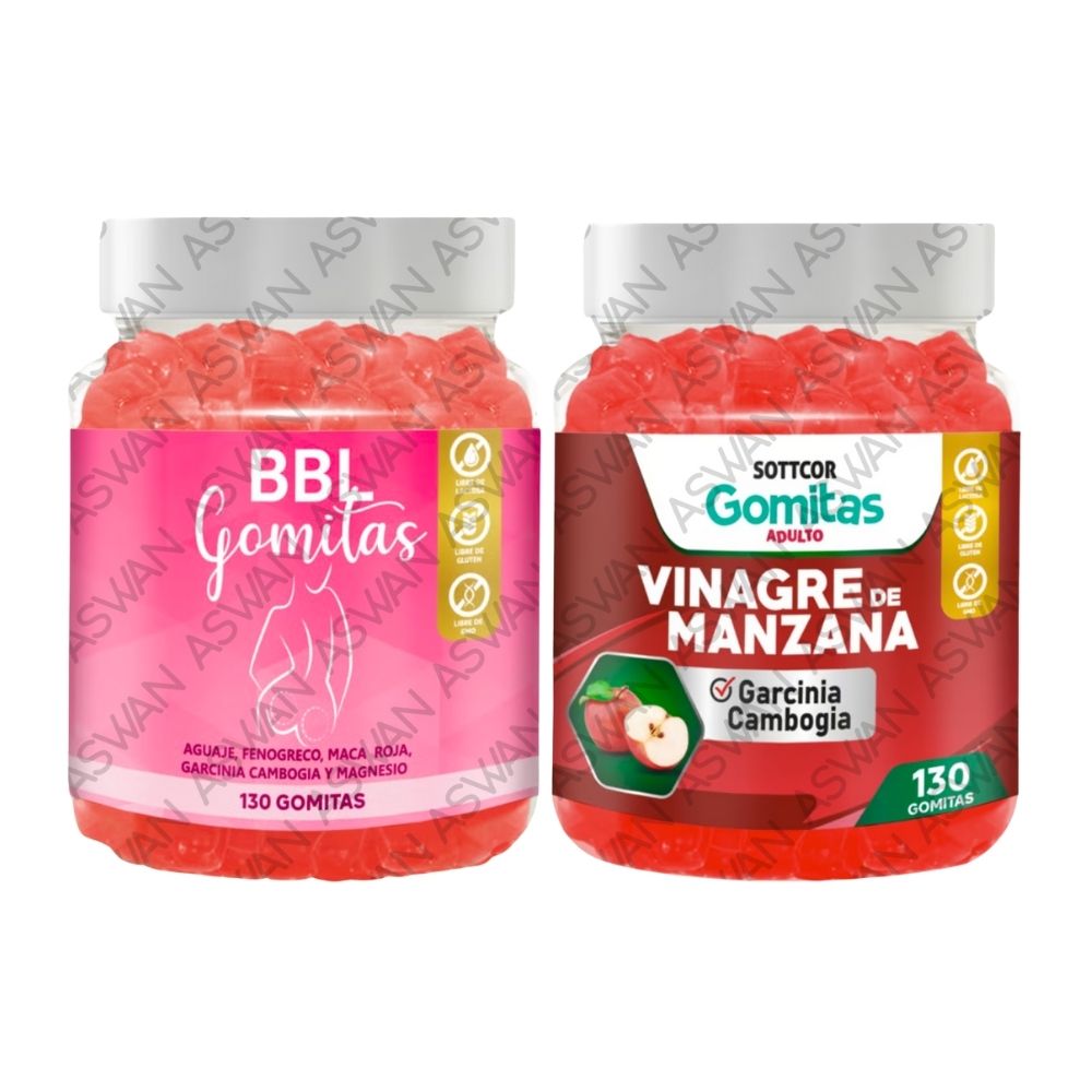 Pack Adulto De Aguaje & Vinagre De Manzana 130 Gomitas - Sottcor