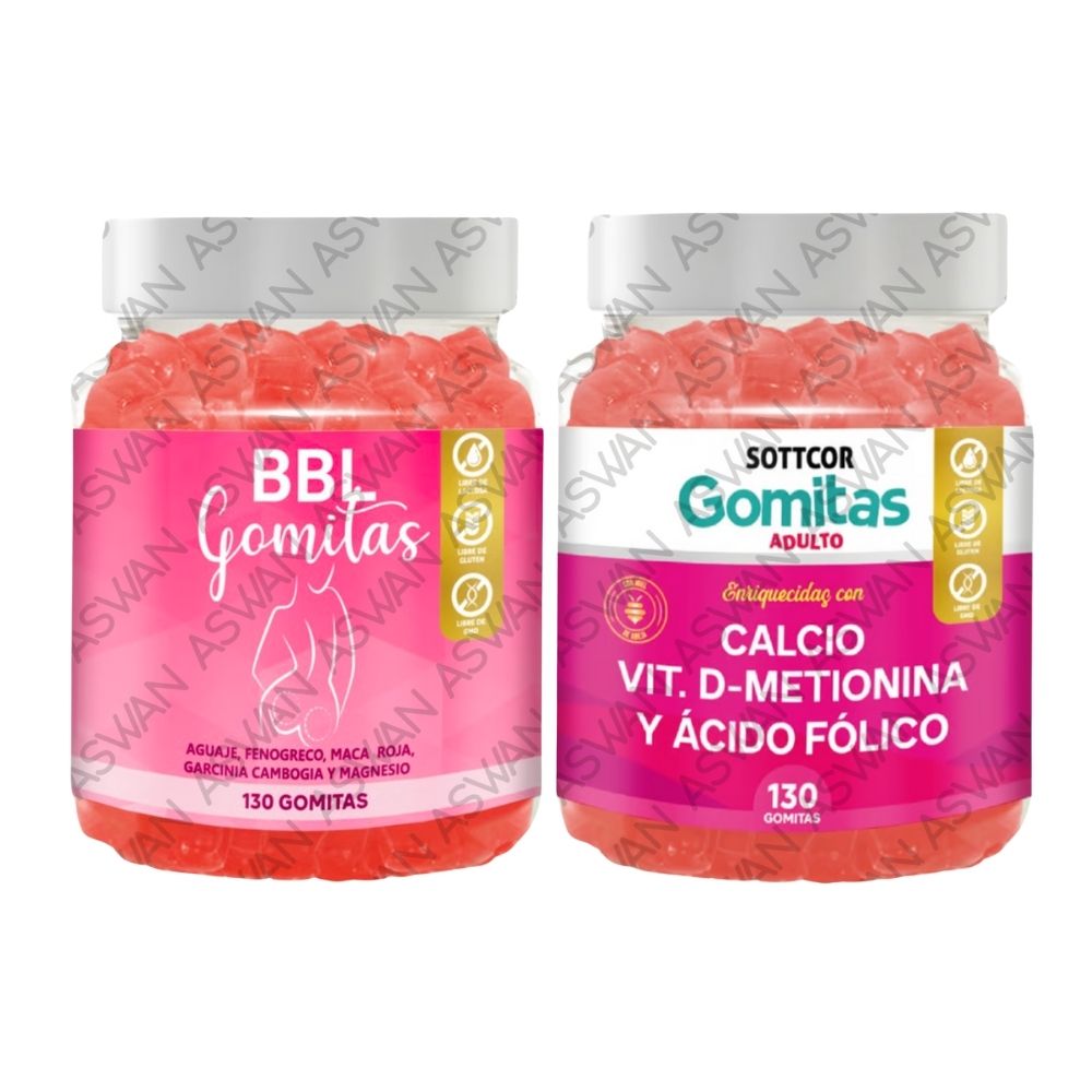 Pack Adulto De Aguaje & Calcio 130 Gomitas - Sottcor