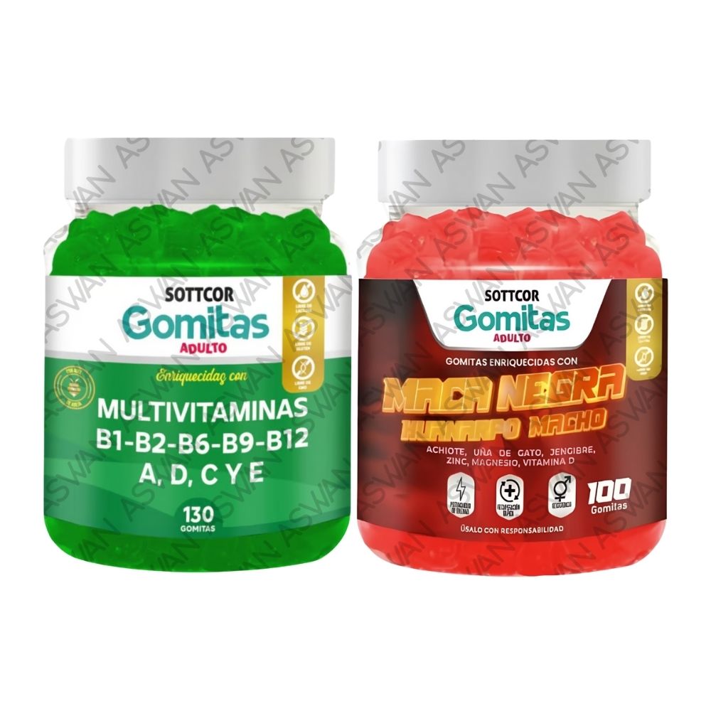 Pack Adulto Multivitaminas & Maca Negra 130 Gomitas - Sottcor