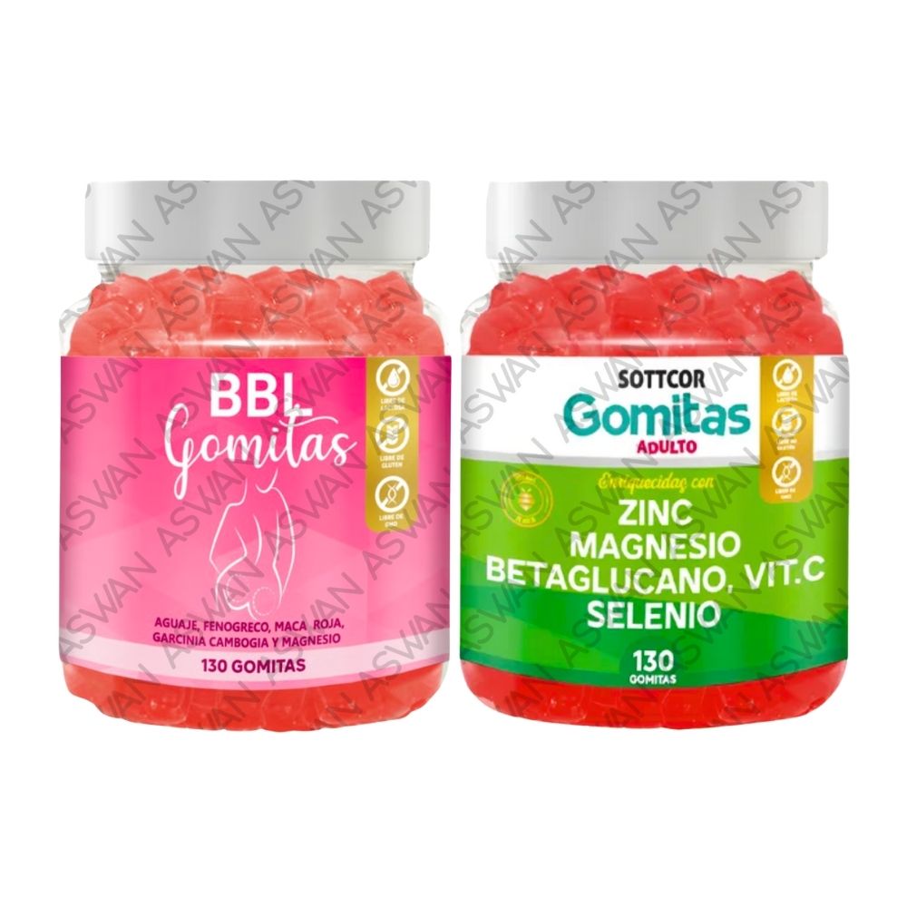 Pack Adulto De Aguaje & Zinc 130 Gomitas - Sottcor