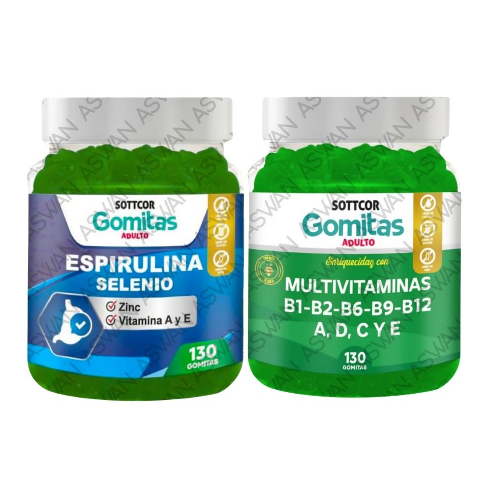 Pack Adulto Espirulina & Multivitaminas 130 Gomitas - Sottcor