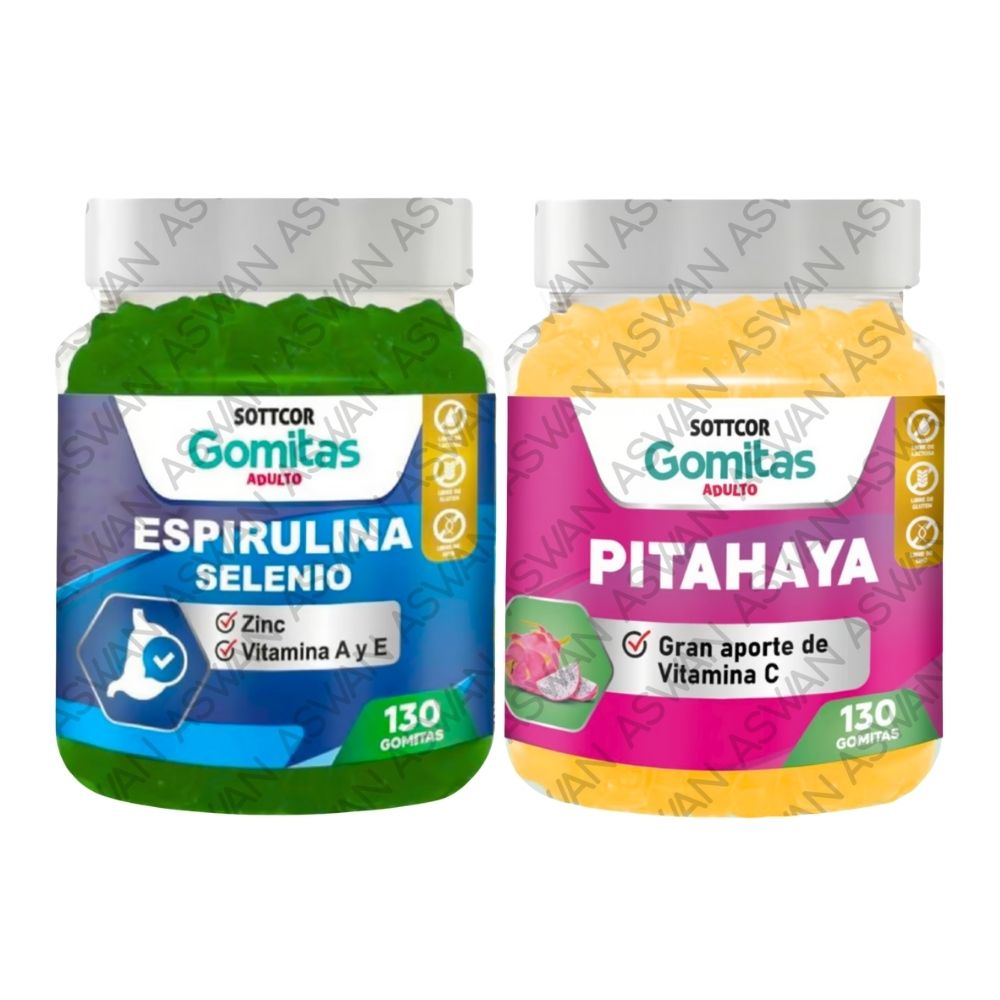Pack Adulto Espirulina & Pitahaya 130 Gomitas - Sottcor
