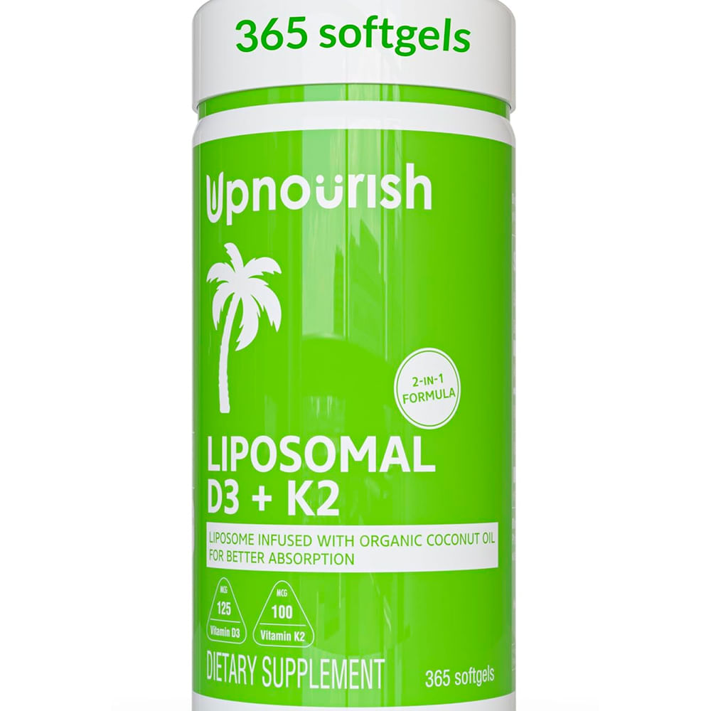 Vitamina D3 Y K2 Mk7 5000UI Liposomal 365 capsulas Upnourish