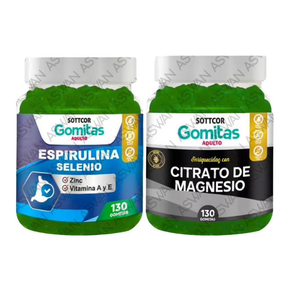 Pack Adulto Espirulina & Citrato De Magnesio 130 Gomitas - Sottcor