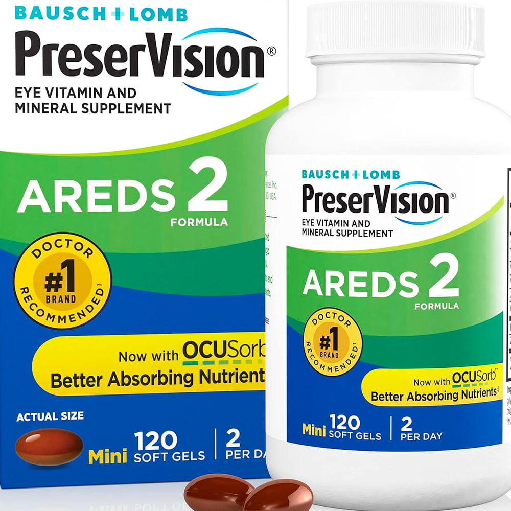 Areds2 Eye Bausch & Lomb - 120 cápsulas masticables con sabor a frutos rojos