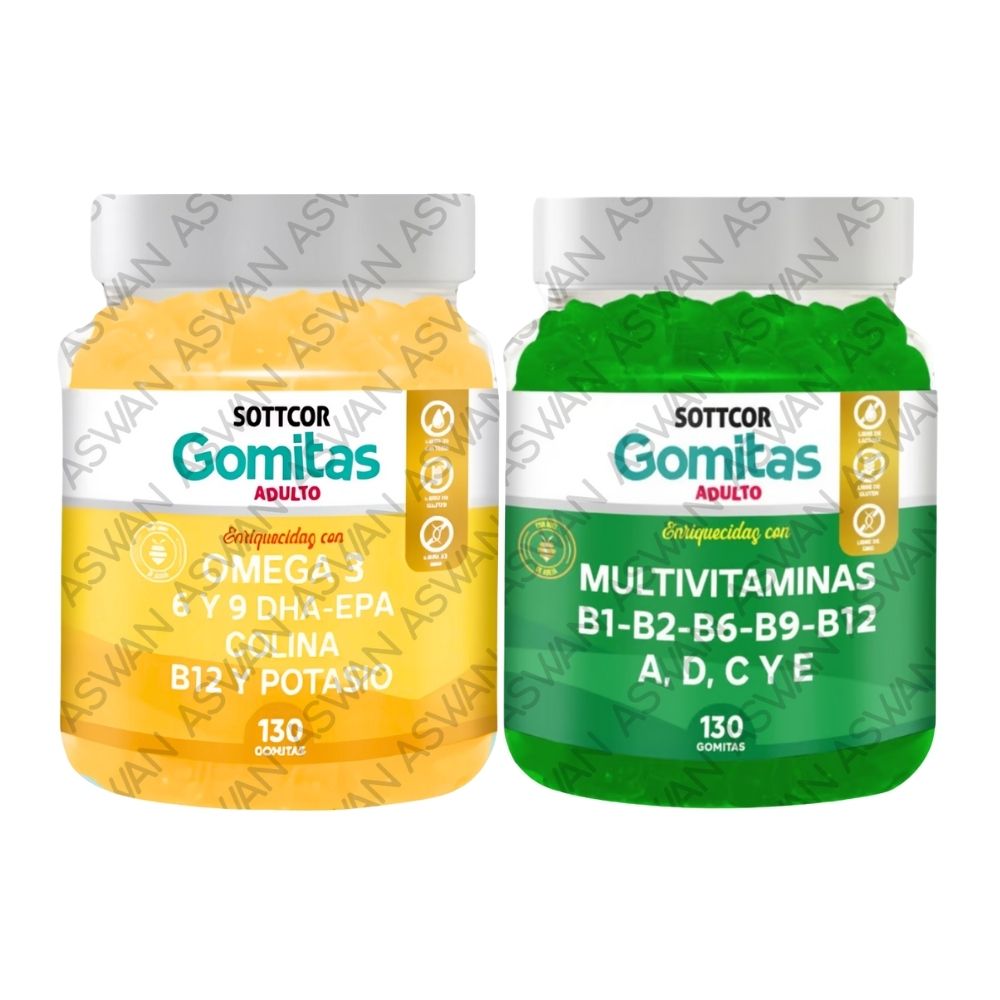 Pack Adulto Omega 3 & Multivitaminas 130 Gomitas - Sottcor