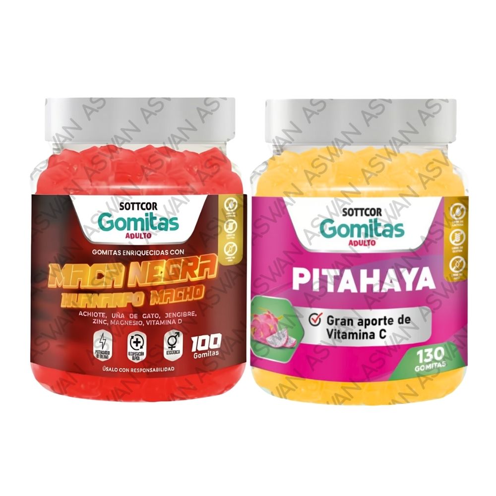 Pack Adulto Maca Negra & Pitahaya 130 Gomitas - Sottcor