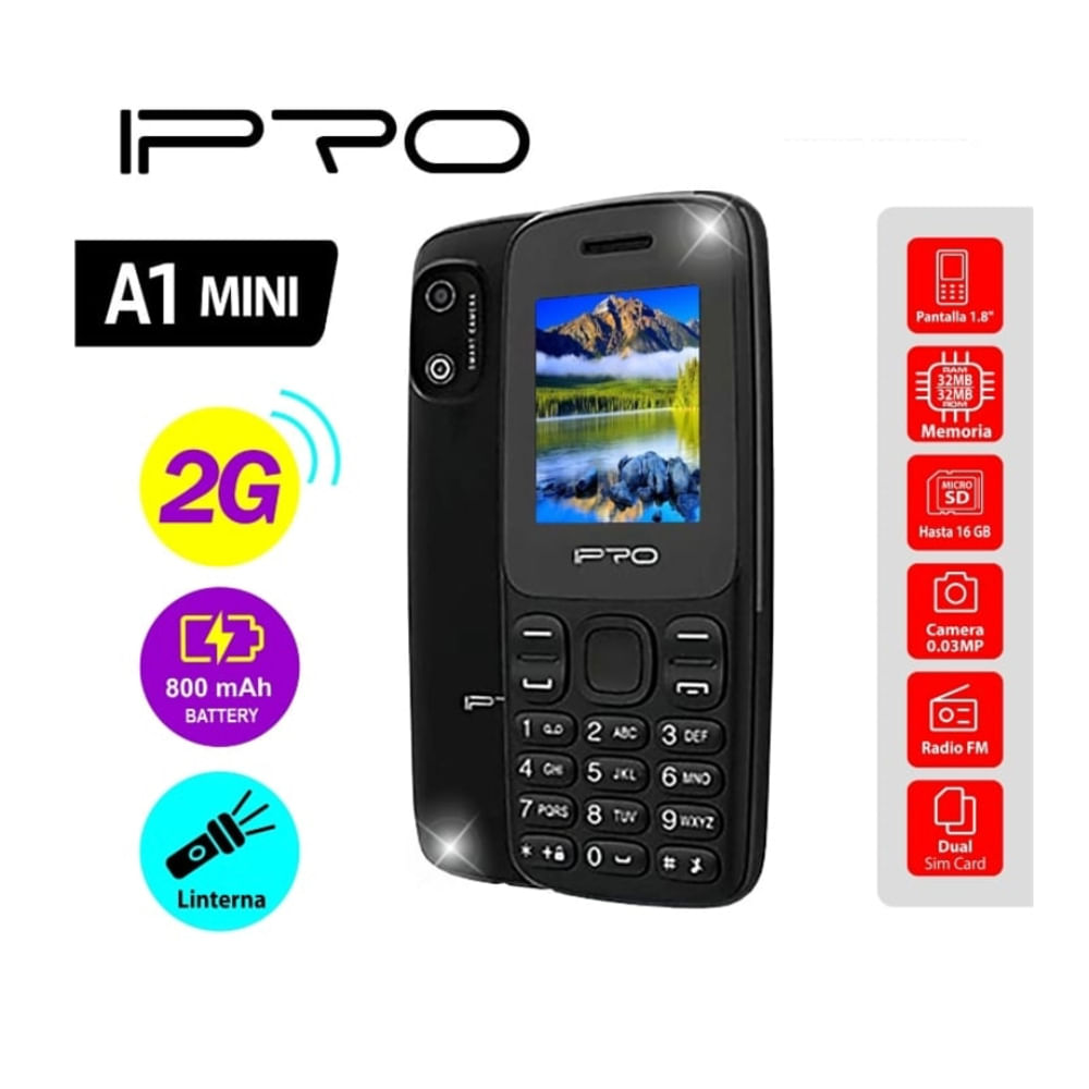 Celular Ipro A1 MINI 2G Beteria 800mAh,Radio FM Inalambrico