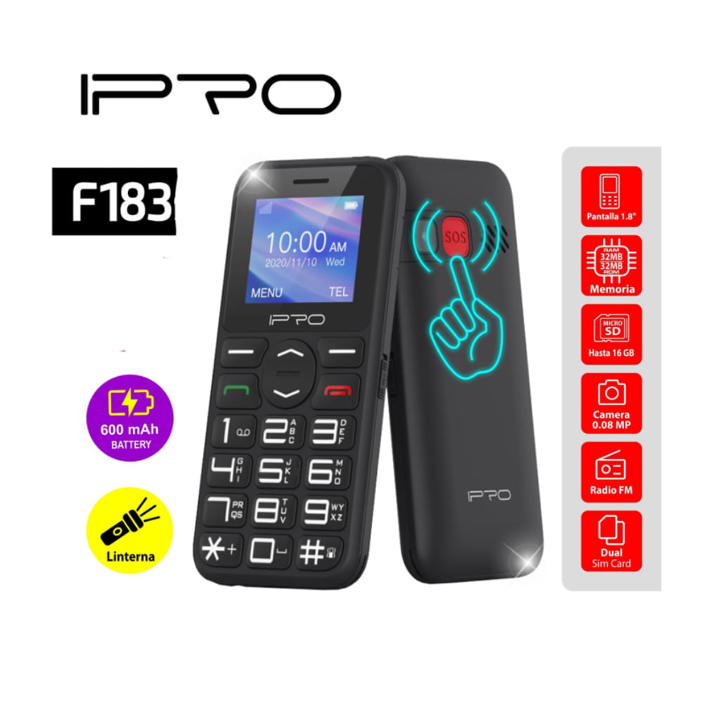 Celular Ipro F183 2G  Beteria 1000mAh,Radio FM Inalambrico