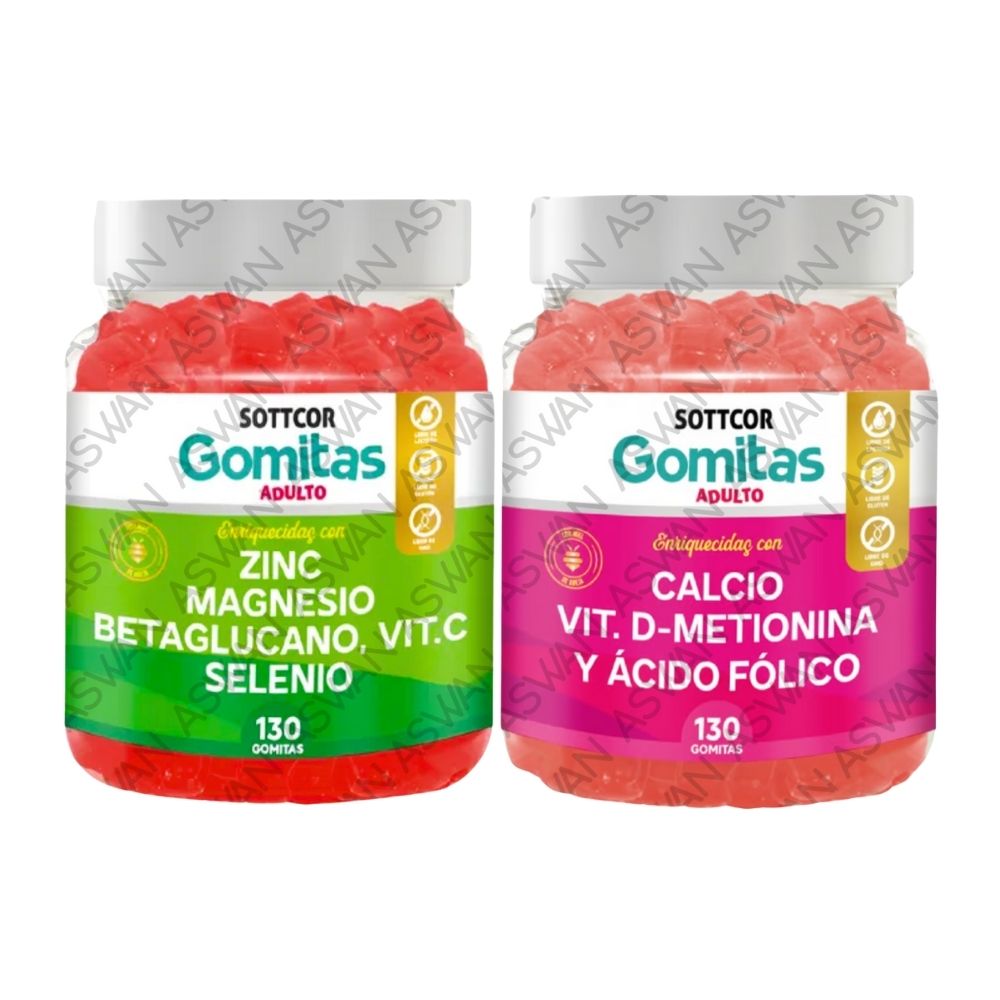 Pack Adulto Zinc & Calcio 130 Gomitas - Sottcor