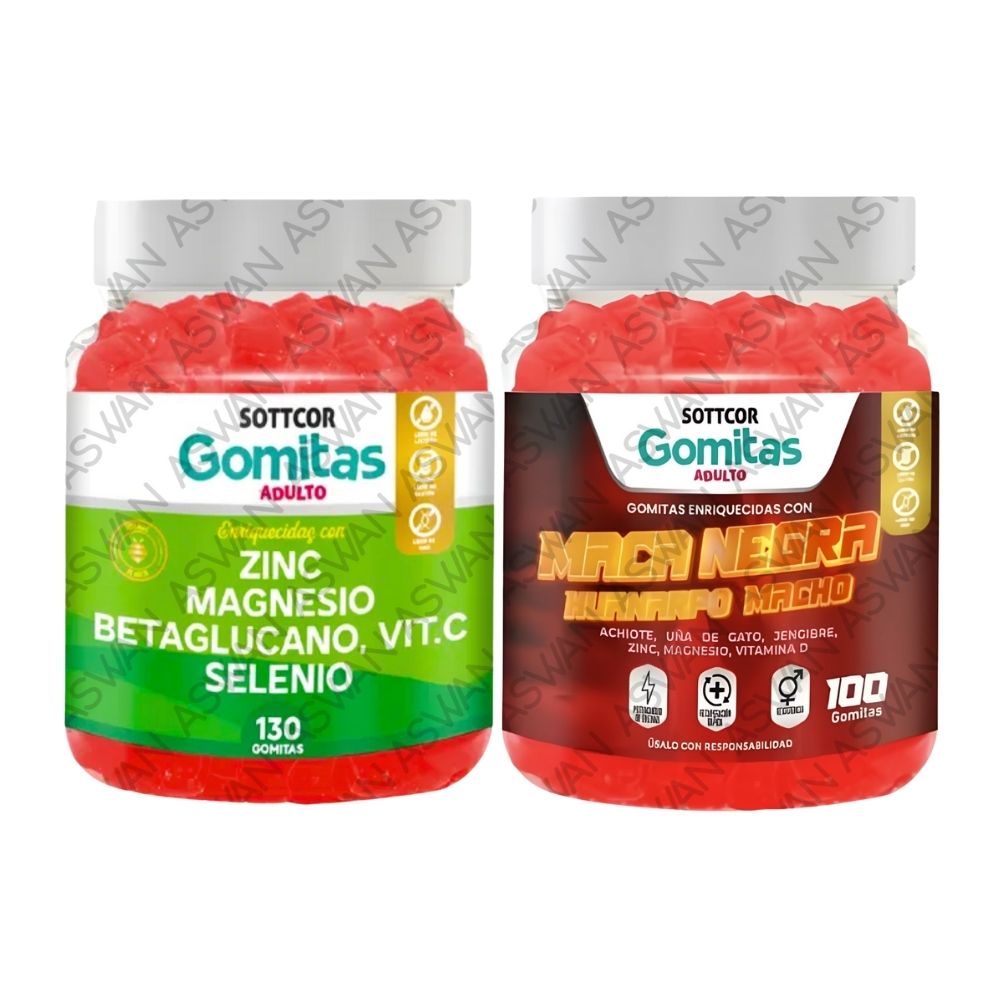 Pack Adulto Zinc & Maca Negra 130 Gomitas - Sottcor