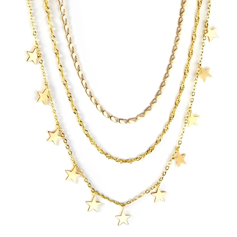 Collar Triple Cadena Galaxy Waterproof