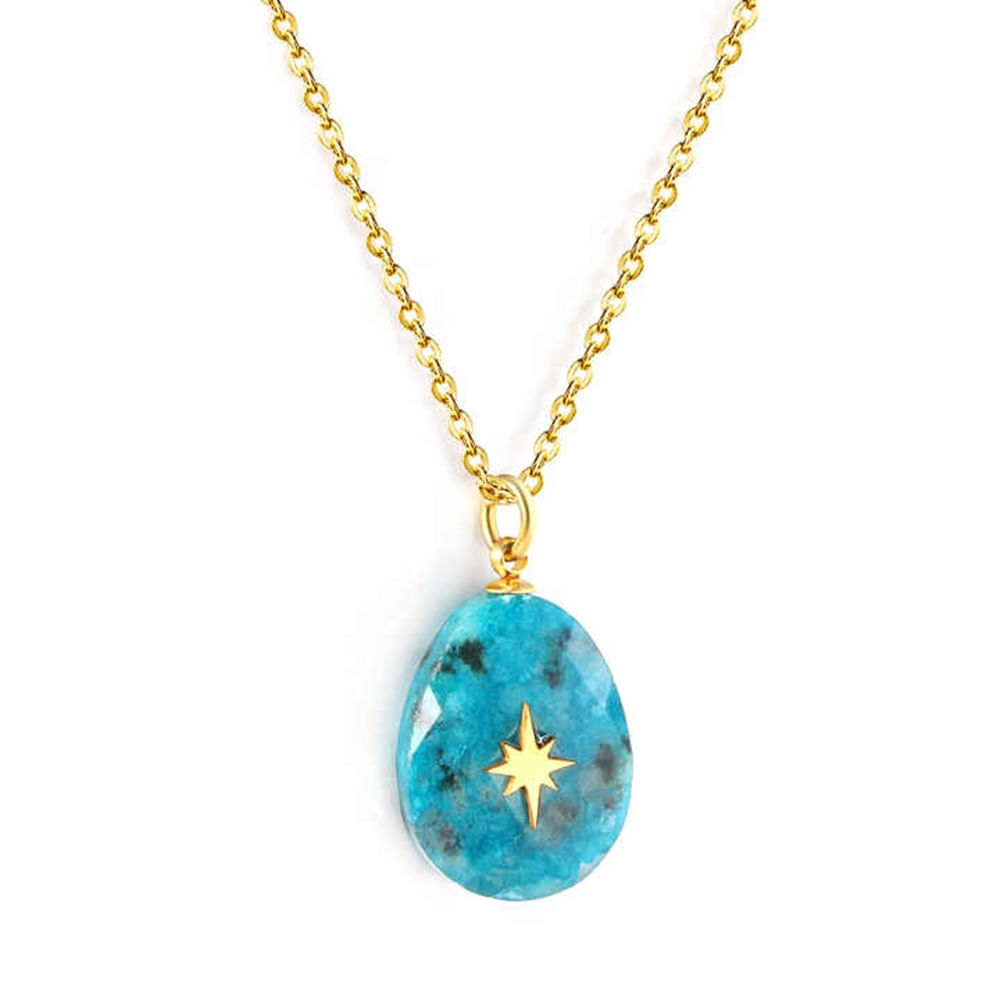 Collar Medalla Celestial Waterproof Color Celeste