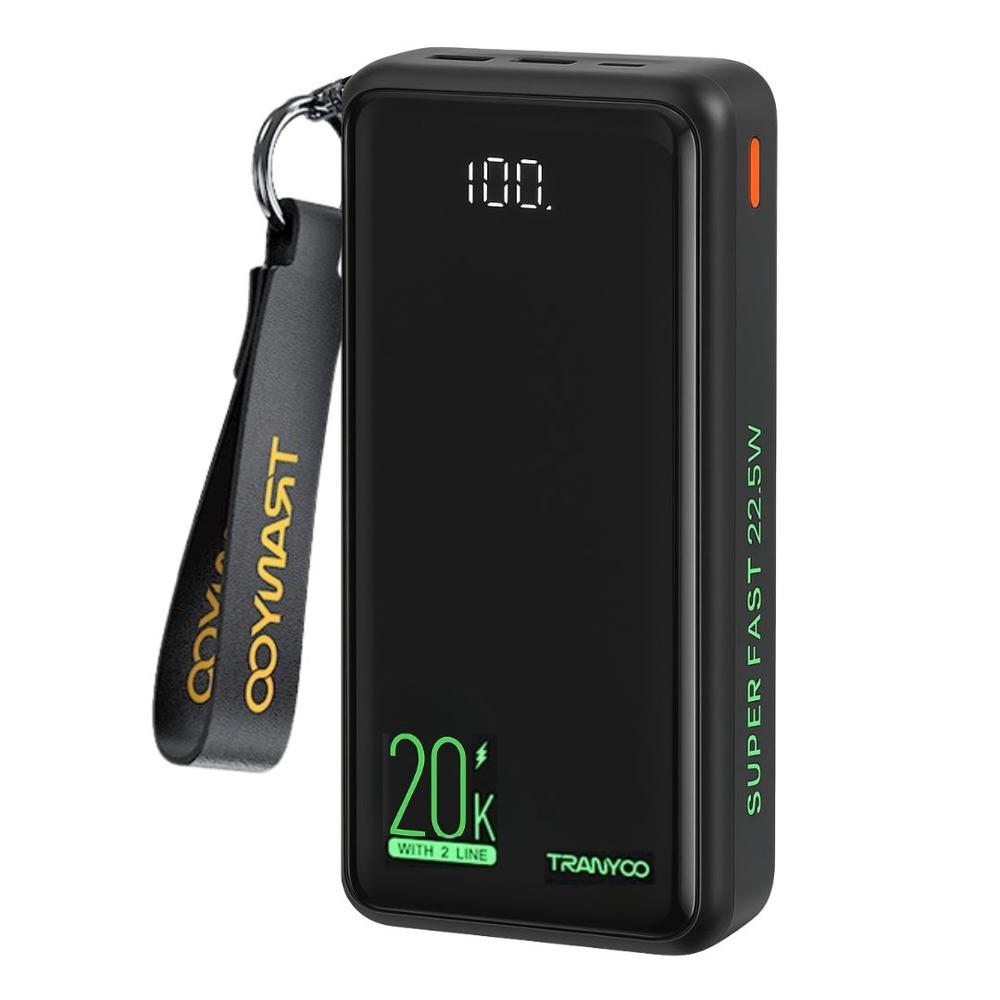 Power Bank 20000mAh con Cables USB Tipo C y Lightning TRANYOO T-K17