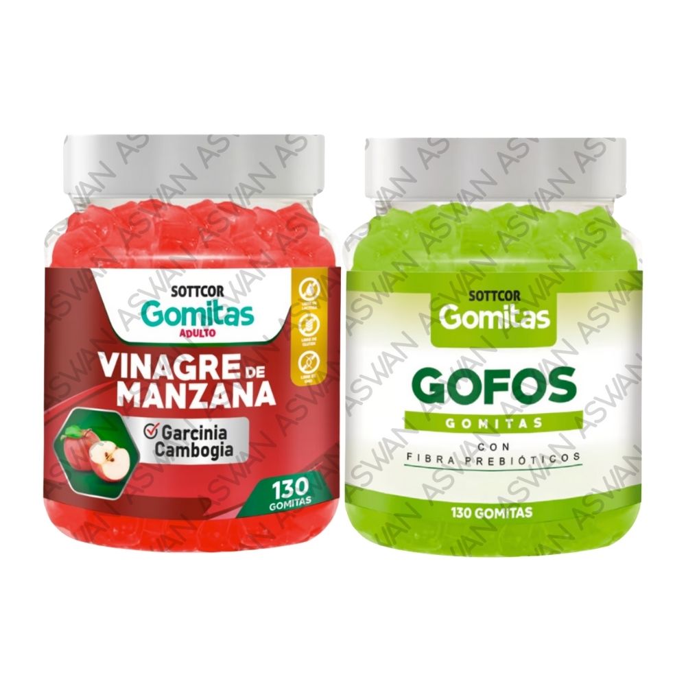 Pack Adulto Vinagre De Manzana & Gofos 130 Gomitas - Sottcor