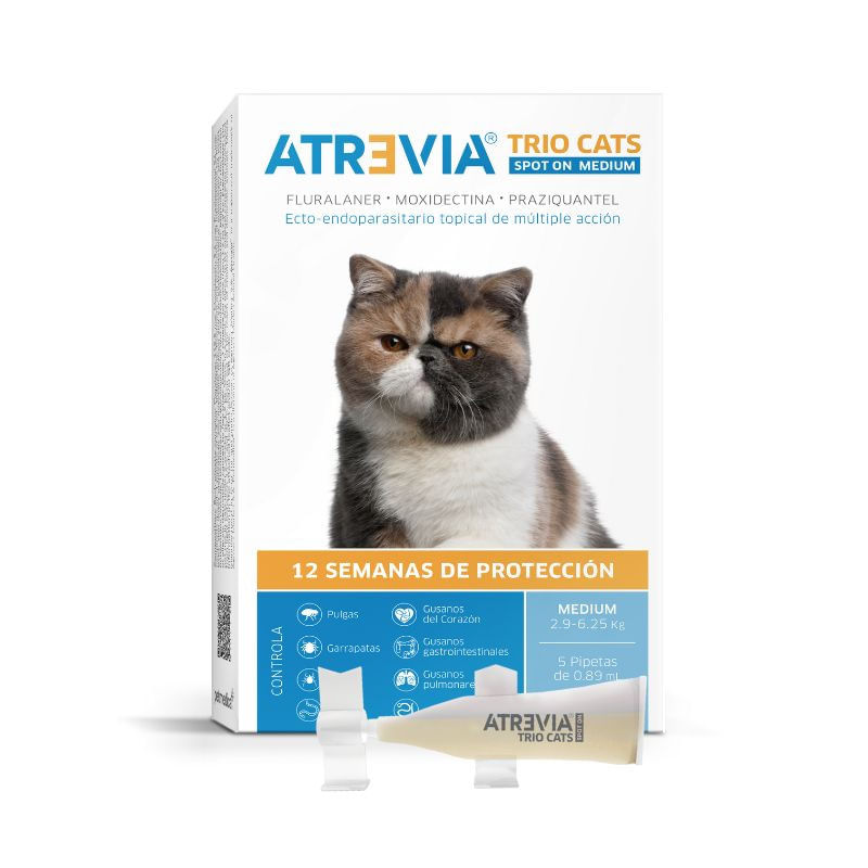 Antipulgas para gatos Atrevia Trio Cats spot on Medium (2.9 - 6.25kg) x 5 pip