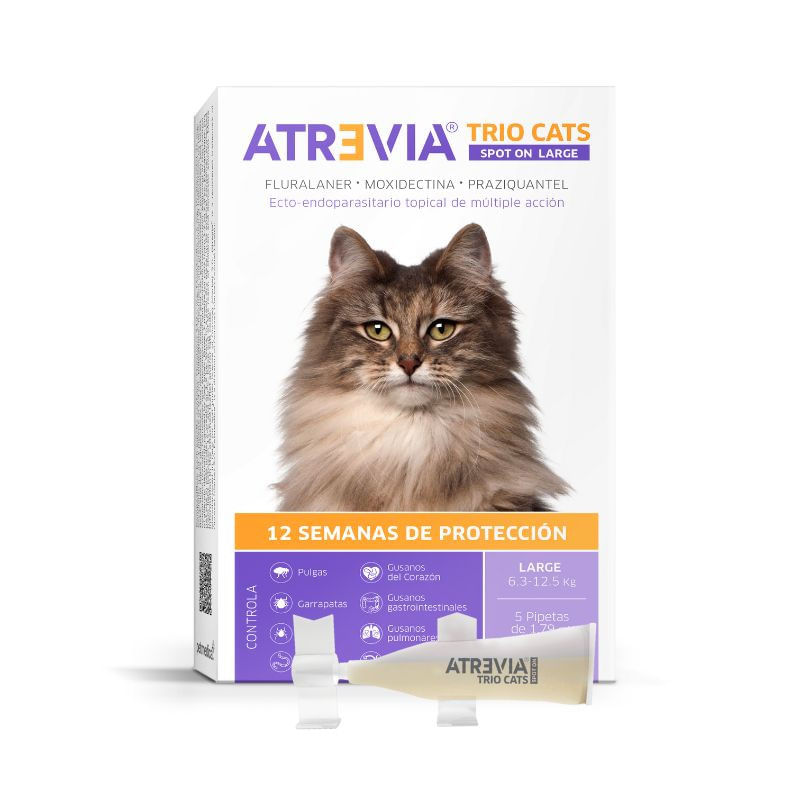 Antipulgas para gatos Atrevia Trio Cats Spot On Large (6.3 - 12.5kg) x 5 pip