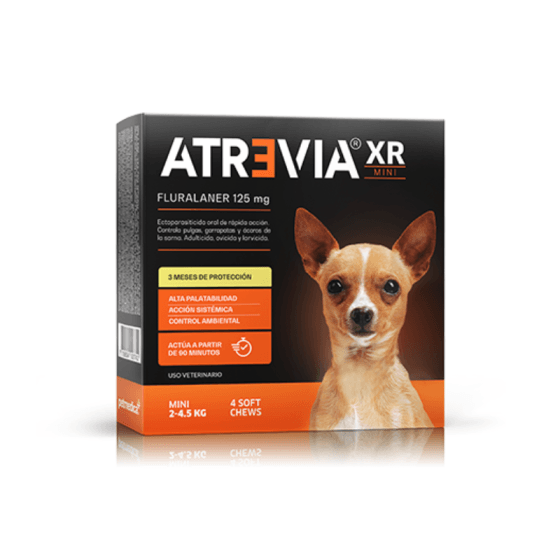 Antipulgas para perros Atrevia Xr Mini (2-4.5kg) x 4 tab