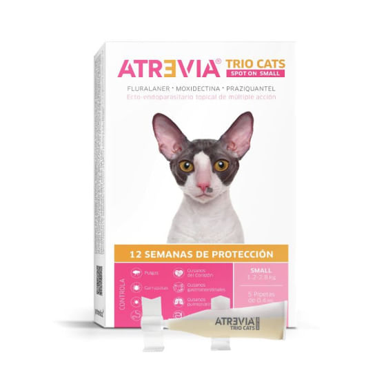 Antipulgas para gatos Atrevia Trio Cats Spot On Small (1.2 - 2.8 kg) x 1 pip