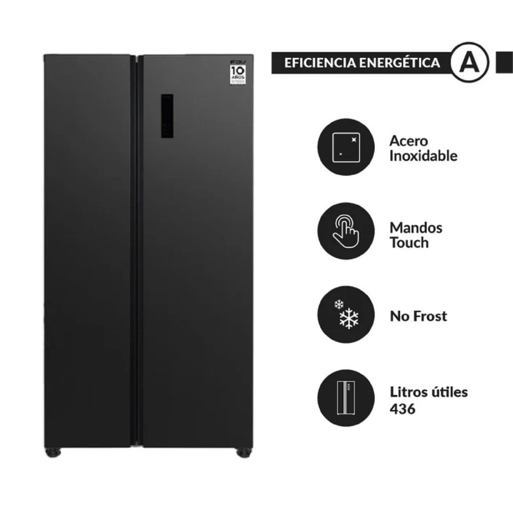 Refrigeradora Side by Side FDV Slim Black 436L