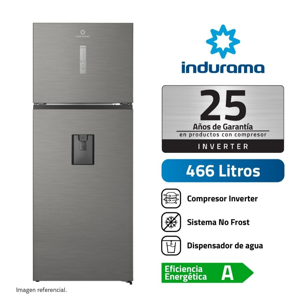 Refrigeradora Indurama Top Mount RI529DI 466 l Plata