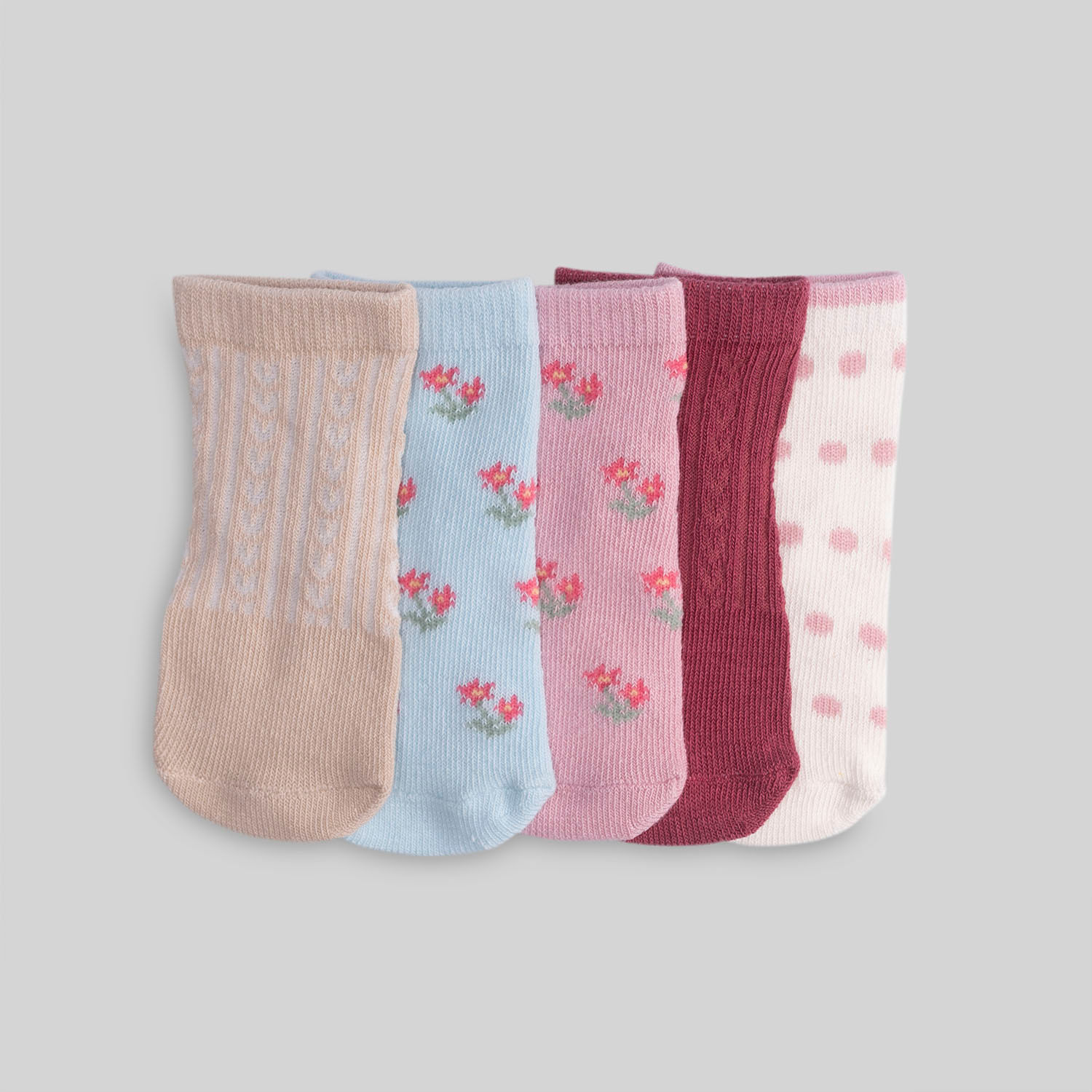 Medias Pack X5 Para Bebe Niña Baby Circus Flowe 1