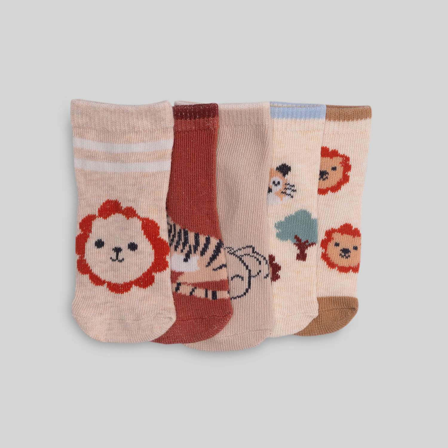 Medias Pack X5 Para Bebe Niño Baby Circus Animals 1