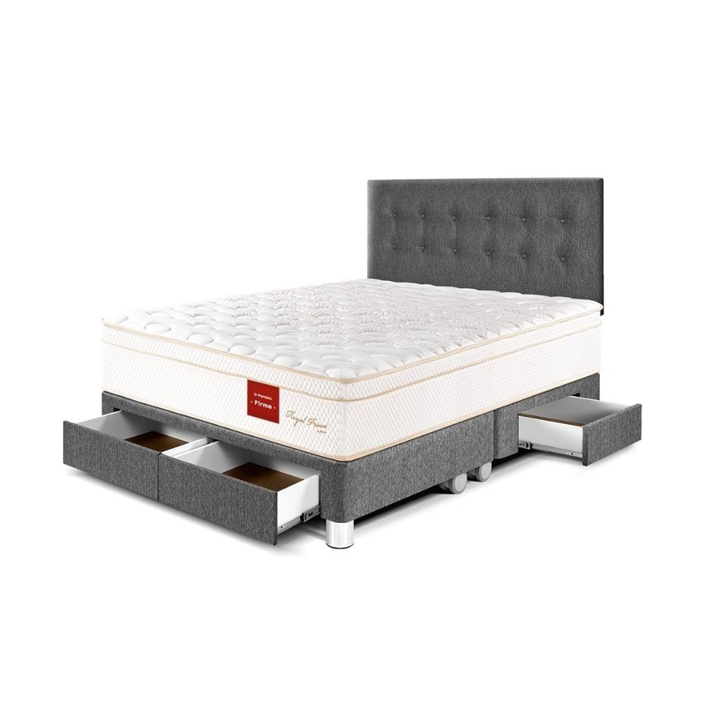 Dormitorio Royal Prince Con Cajones Queen Gris Paraiso
