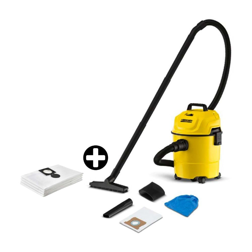 COMBO Aspiradora Karcher multipropósito WD1 + Bolsa del filtro fieltro Wd1/wd1 Classic Karcher