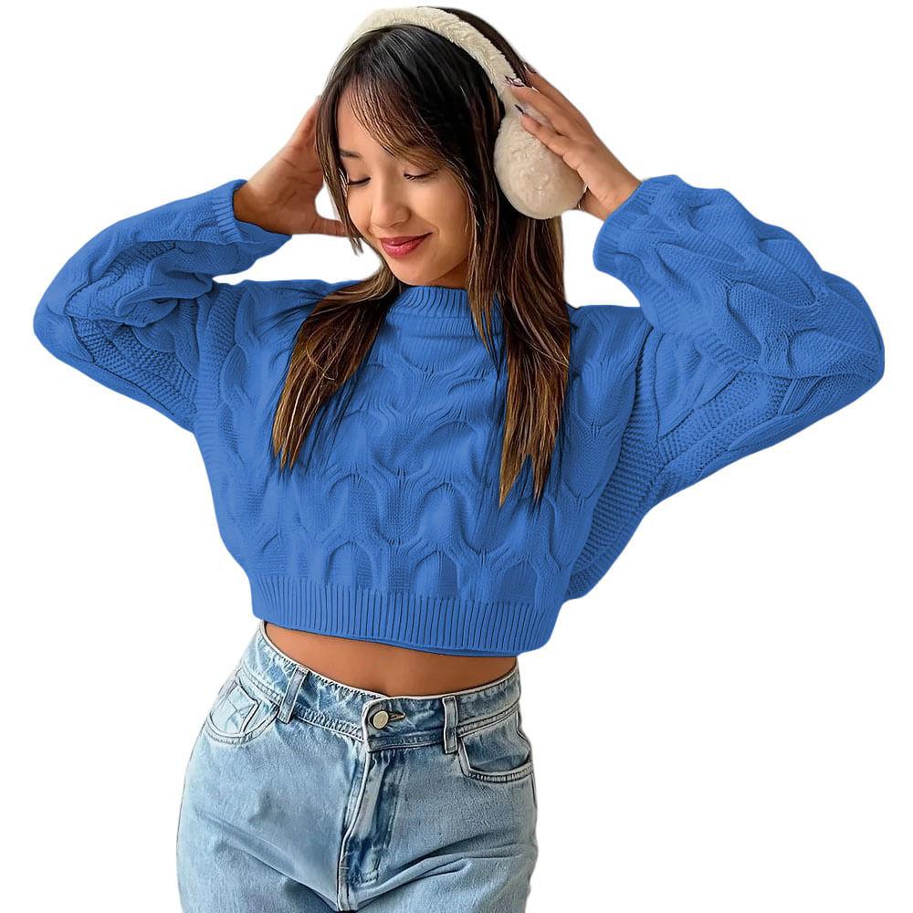 Chompa Mujer Hilo Clasico 359G-23 Color Turquesa Talla S Chompa Mujer Hilo Clasico 359G-23 Color Turquesa Talla S