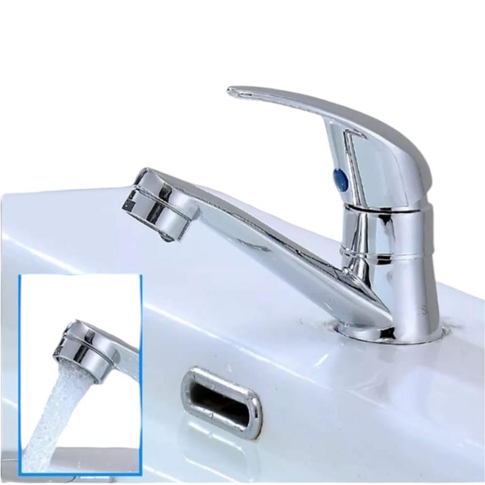 Grifo Caño lavabo Monomando de 12cm de ABS Cromado y rosca acero Grifo Caño lavabo Monomando de 12cm de ABS Cromado y rosca acero