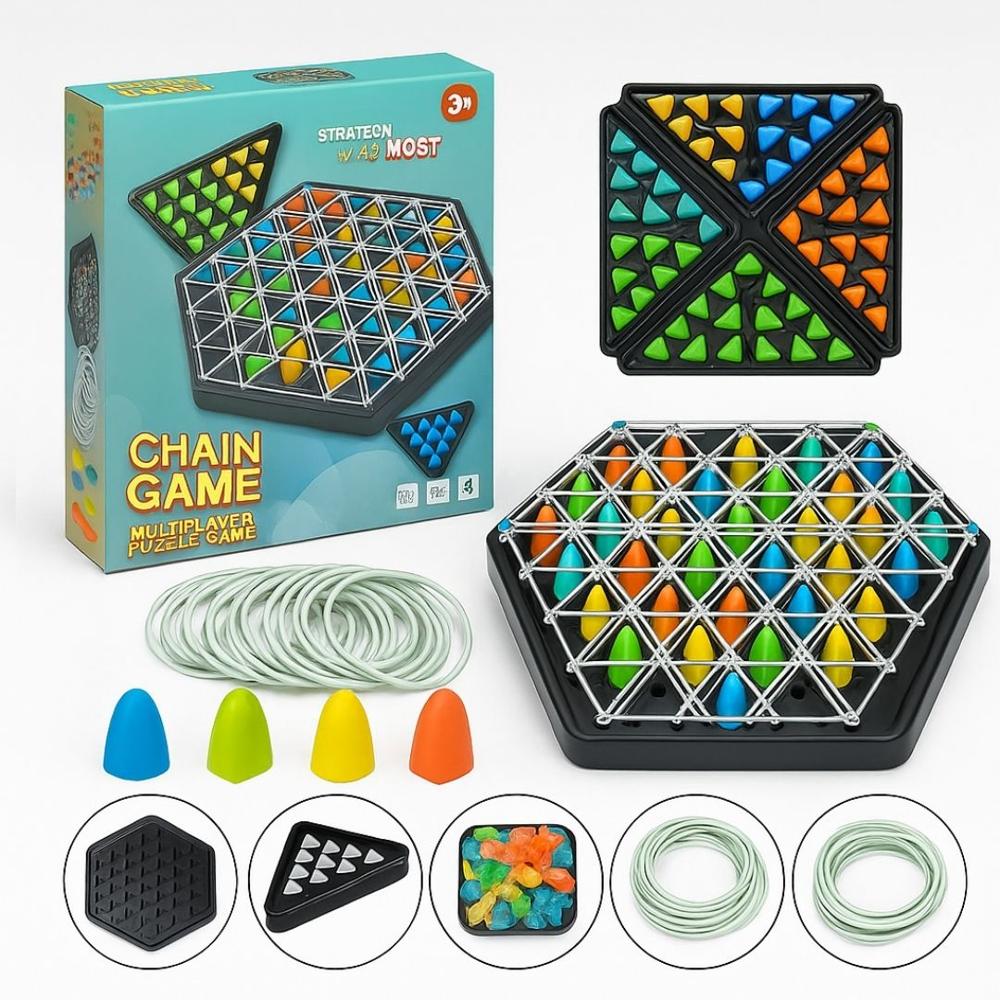 Juego de Mesa de Ajedrez Triangular de Cadena Juego de Mesa de Ajedrez Triangular de Cadena